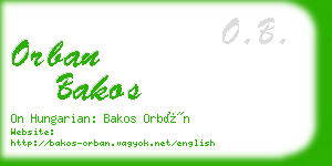 orban bakos business card